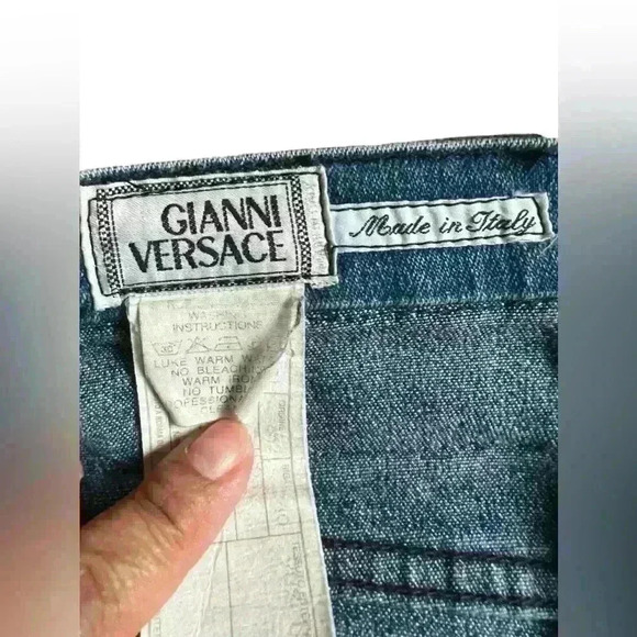 Versace Sz 4 Vintage 80's pantalone Rare Whiskered Jeans Avant Garde Designer - Picture 3 of 16